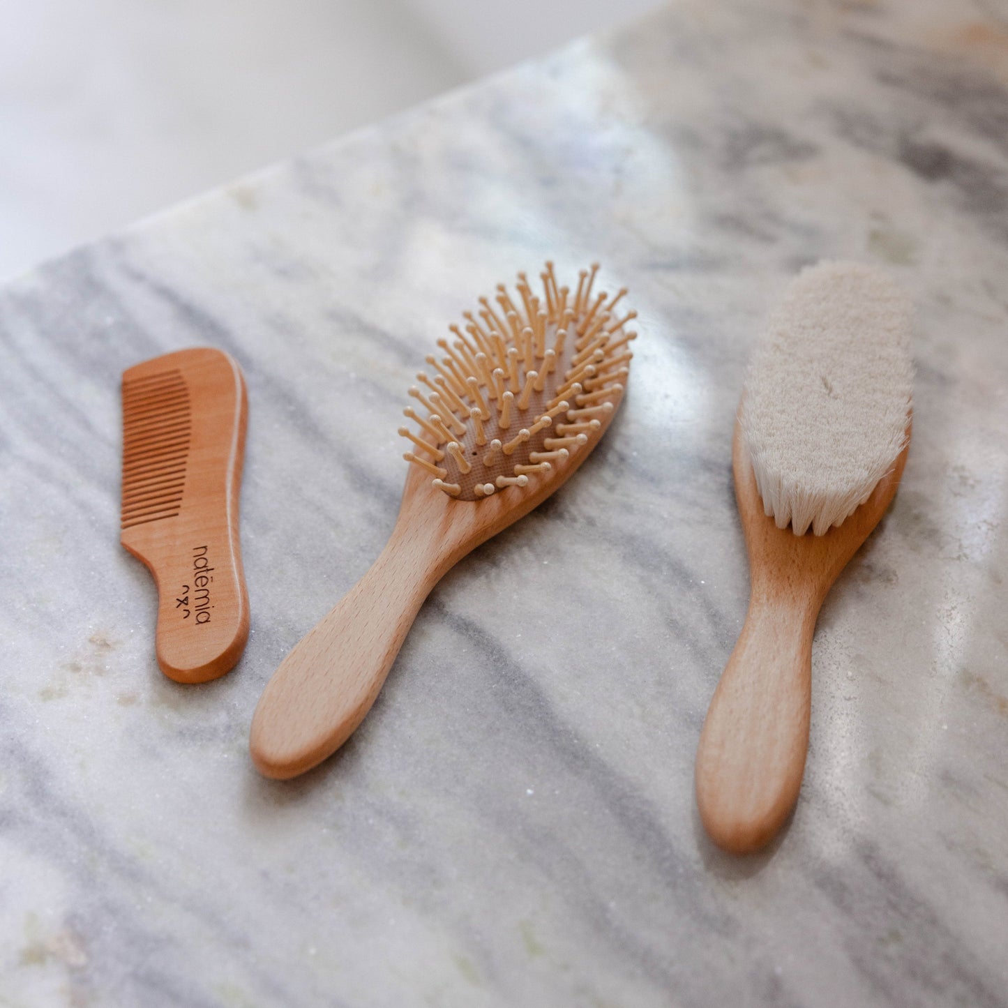 Wooden Baby Hair Brush Set (3 Piece)