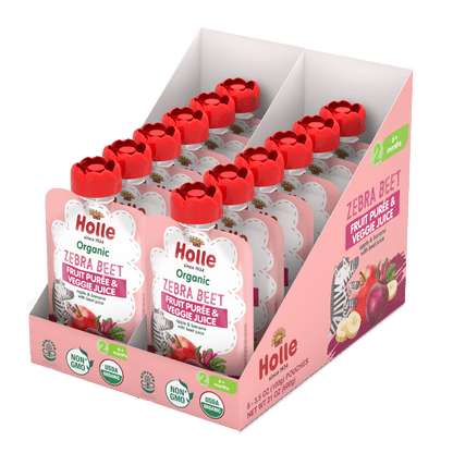 Holle Organic Zebra Beet - Fruit & Veggie Purée Pouches