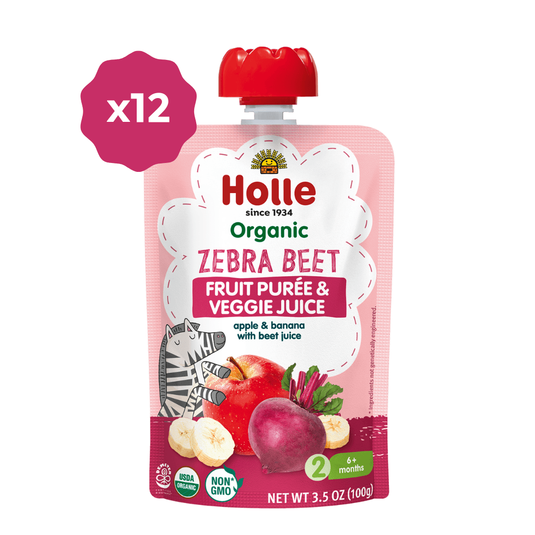 Holle Organic Zebra Beet - Fruit & Veggie Purée Pouches
