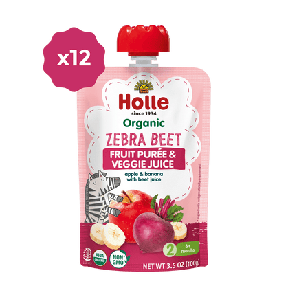 Holle Organic Zebra Beet - Fruit & Veggie Purée Pouches