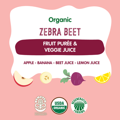 Holle Organic Zebra Beet - Fruit & Veggie Purée Pouches