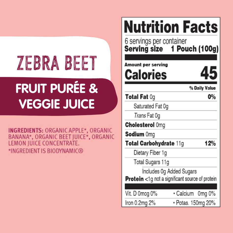 Holle Organic Zebra Beet - Fruit & Veggie Purée Pouches