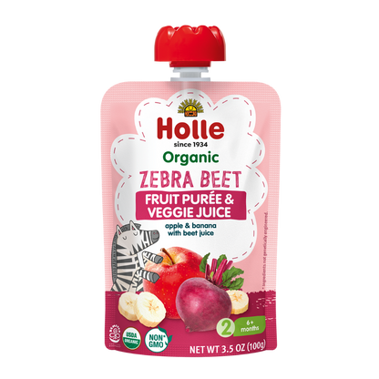 Holle Organic Zebra Beet - Fruit & Veggie Purée Pouches