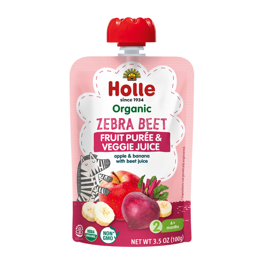 Holle Organic Zebra Beet - Fruit & Veggie Purée Pouches