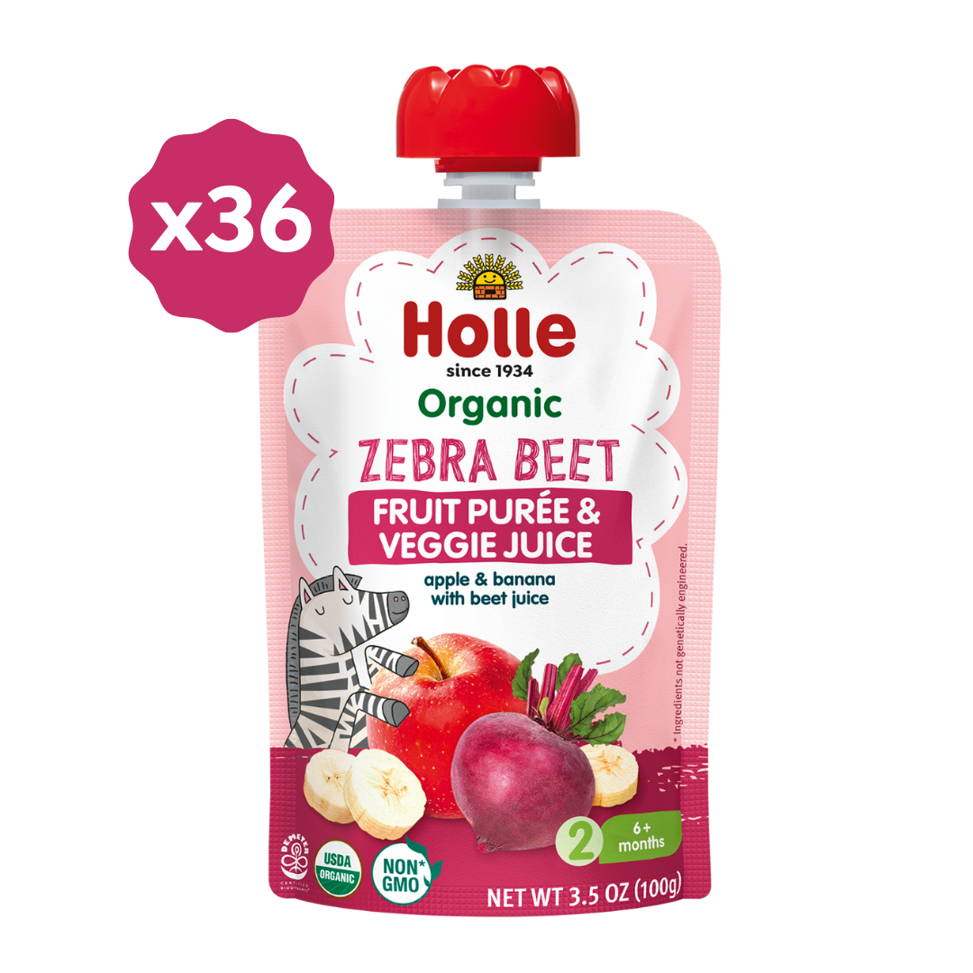 Holle Organic Zebra Beet - Fruit & Veggie Purée Pouches