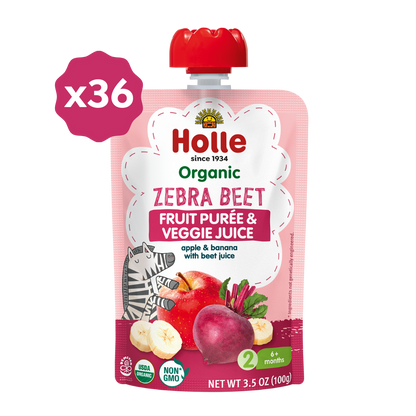 Holle Organic Zebra Beet - Fruit & Veggie Purée Pouches