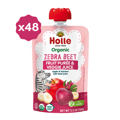Holle Organic Zebra Beet - Fruit & Veggie Purée Pouches